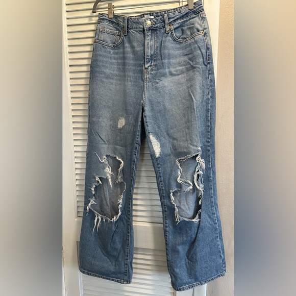 Forever 21 Wide Leg Jeans distressed Size 30 - Picture 4 of 5